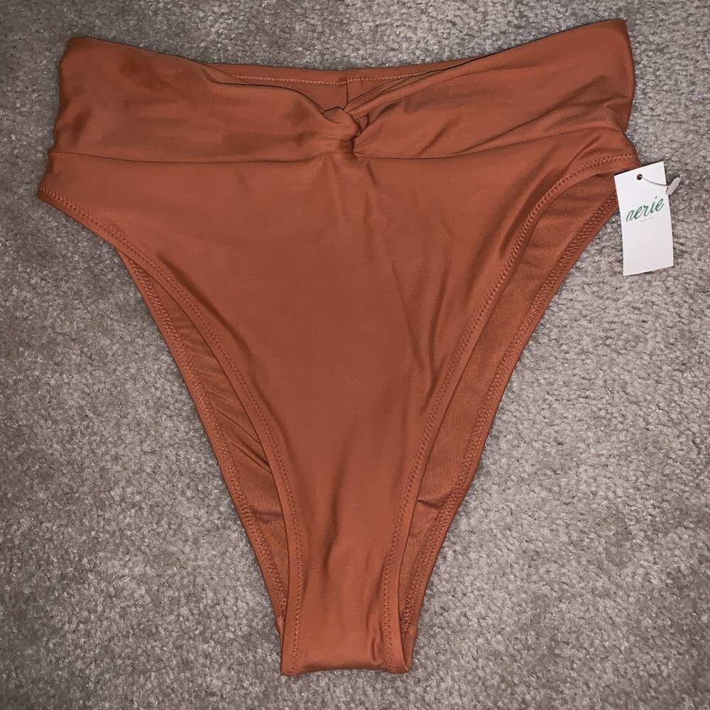 Aerie High cut cheeky cross front bikini bottom